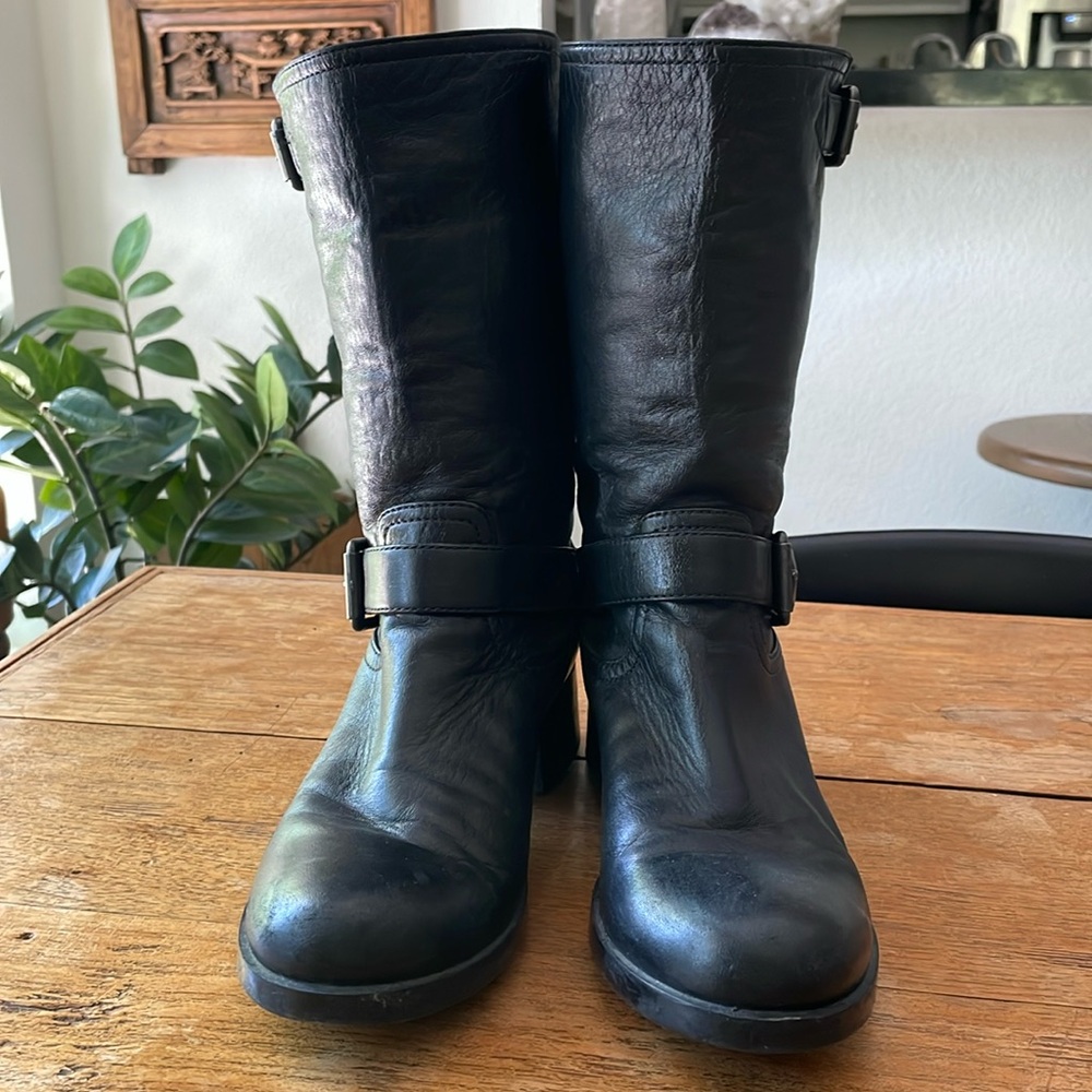 Prada leather motorcycle boots size 37